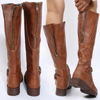 Women Knee High Platform Long Boots Pu Leather