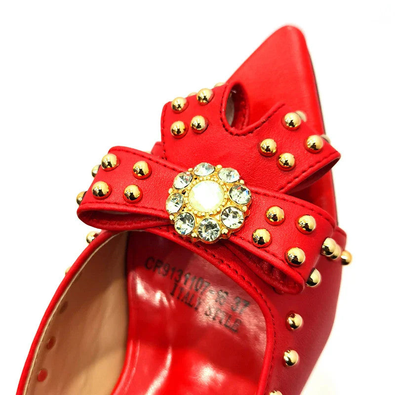 2022 Rivet Style Women Shoes and Bag to Match in Color matching High Quality