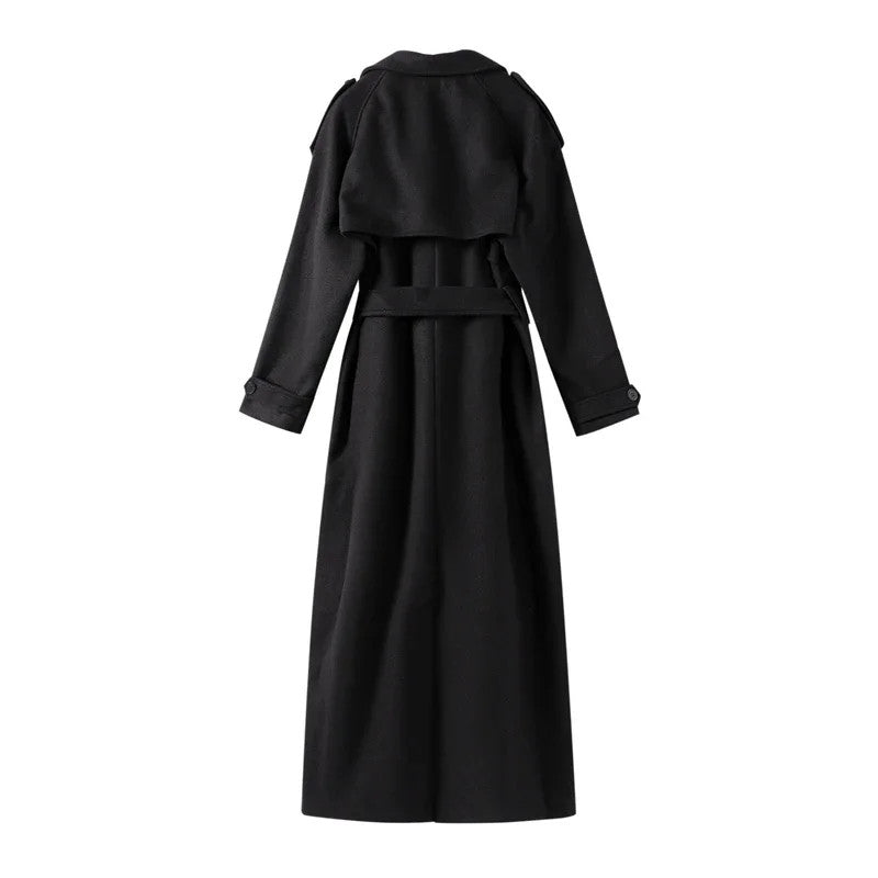 Women's Winter Double Breasted Long Sleeve Lapel Blends Jacket