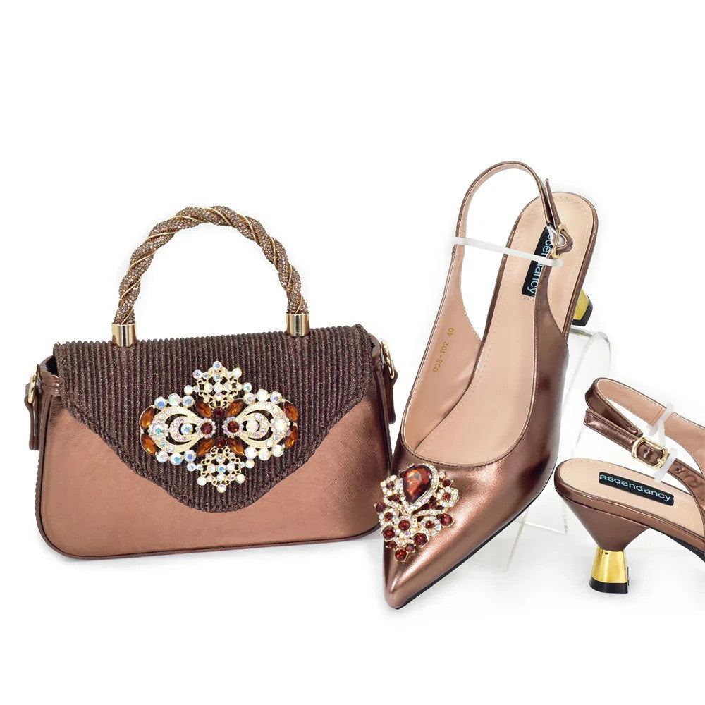 New Fashion Women Shoes and Bags To Match Set Nigeria Party Italian Shoe and