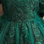 Girls And Toddler Long Sleeve Lace Birthday Tutu Princess Dress