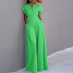 ZANZEA Summer Overalls Women 2024 Elegant Jumpsuits Holiday Casual Short Sleeve