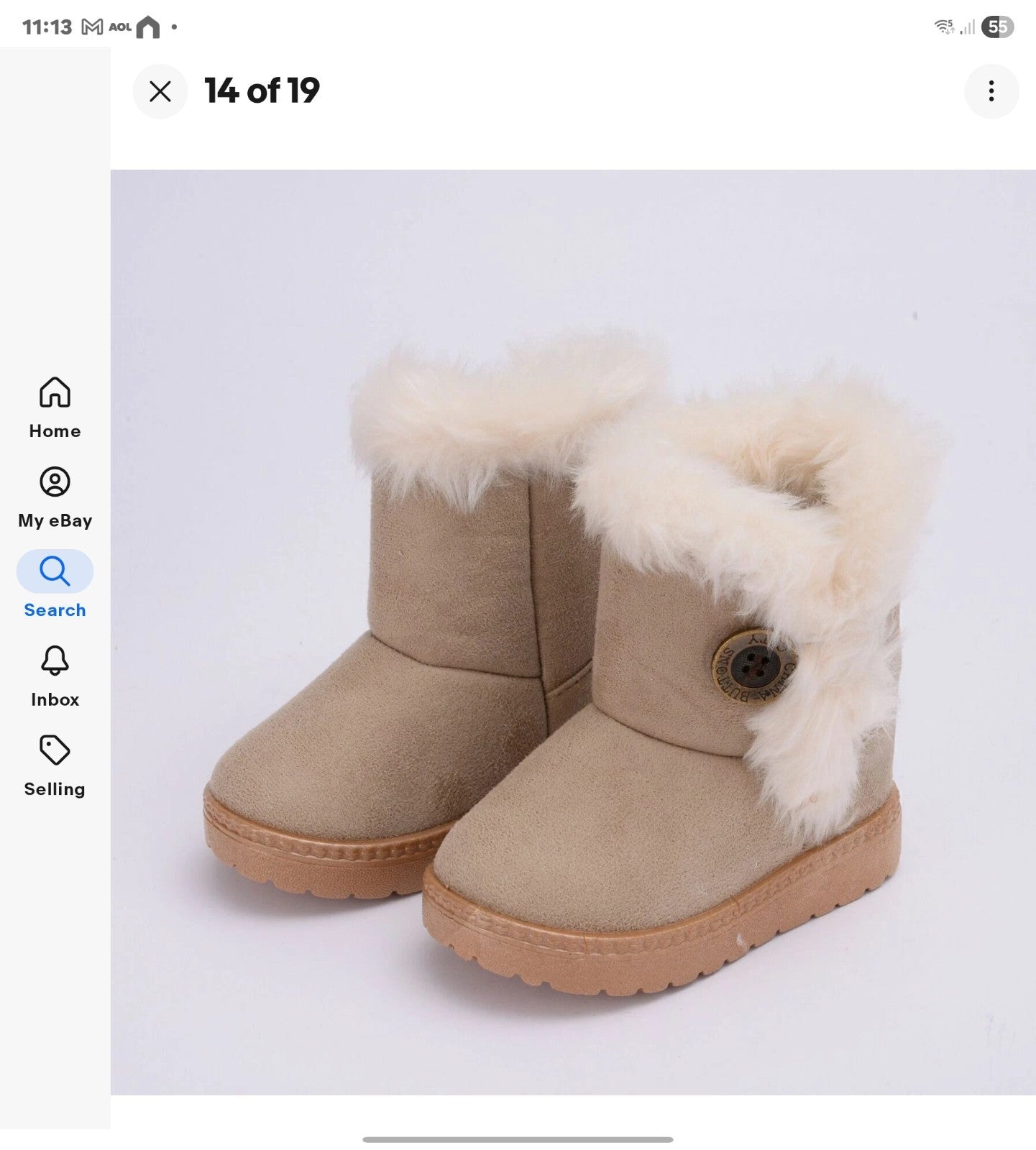 Kids Winter Warm Ankle Snow Boots Boys Girls Pull On Fur Lined Toddlers Shoes
