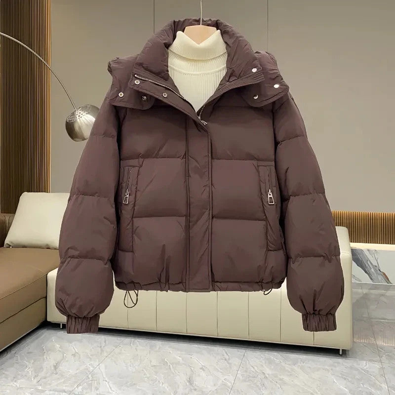 Winter Jacket Women Parkas 2024 New Short Hooded Cotton Padded Jacket Casual