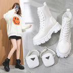 Women Motorcycle Leather Classic Punk Boots