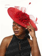 Big Flower Fascinators Hat Headpiece Women Kentucky Church Millinery Cap Ladies