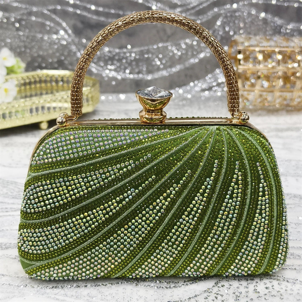 Women's Italian Diamond Studded Shoes and Bag Matching Set