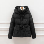 Women's Padded Cotton Thick Winter Coat with Hoodie