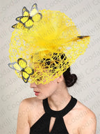New Fascinator Wedding Headpiece Women Butterfly Headwear For Church Derby Hat