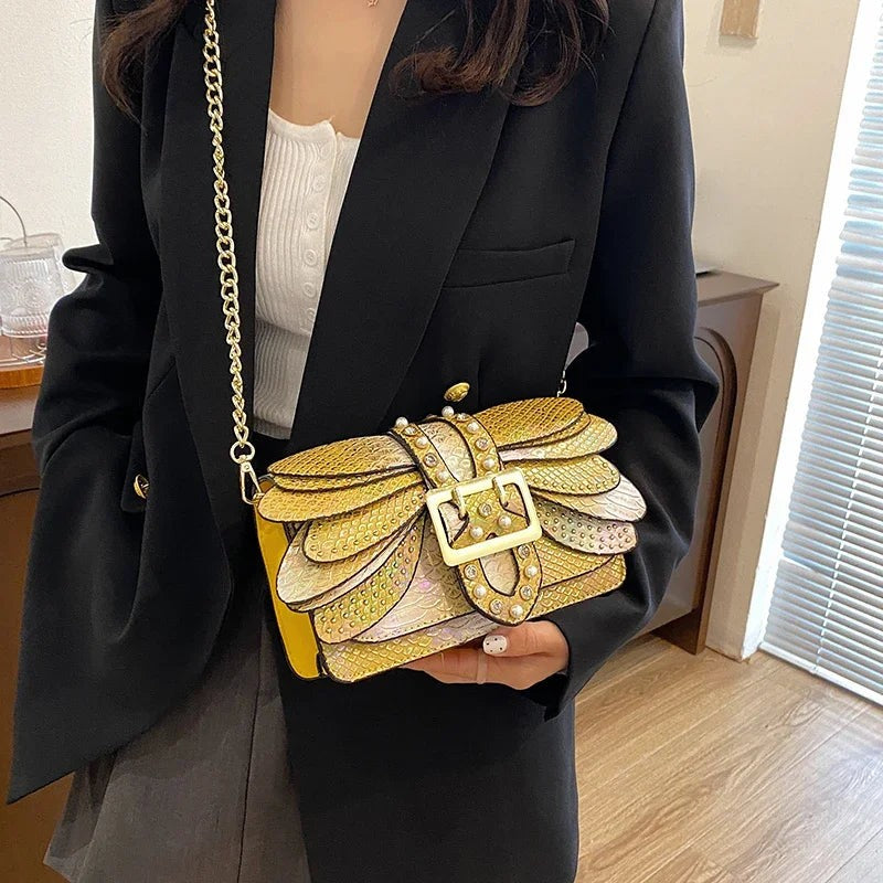 2024 New Handmade Rivet Butterfly Wing Crossbody Bag Women Designer Handbag And