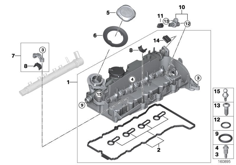 Cam Cover Gasket Set for all BMW N47 2.0D Engines 06 to 13  M.P.N # 11127802604.