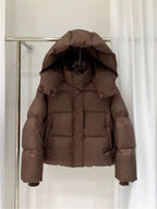 Short Parkas Women Streetwear Cropped Down Coat Korean Sweet Puffer Jacket