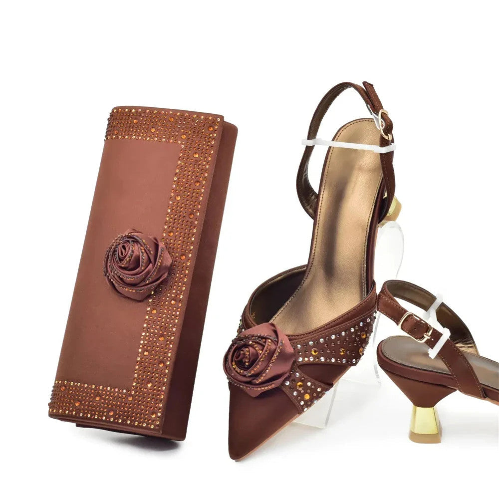 New Fashion Women Shoes and Bags To Match Set Nigeria Party Women's Pumps with