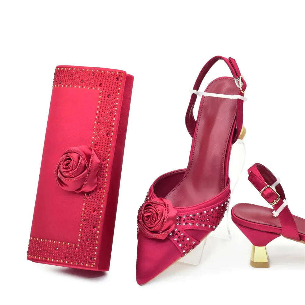 New Fashion Women Shoes and Bags To Match Set Nigeria Party Women's Pumps with