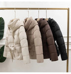 Women's Padded Cotton Thick Winter Coat with Hoodie