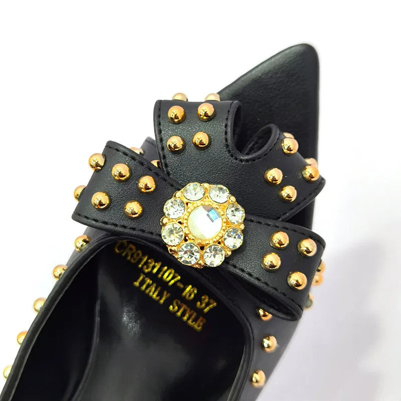 2022 Rivet Style Women Shoes and Bag to Match in Color matching High Quality