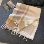 High Quality 100% Pure Wool Plaid Scarf Women Couples Winter Autumn Soft Warm