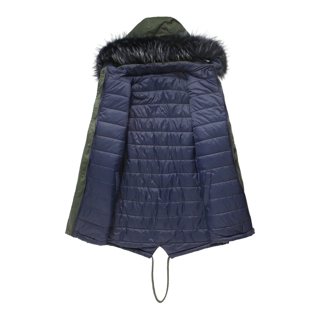 Double Sided Women's winter Thick Detachable Zipper Parka Jacket