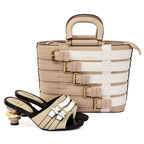 Latest Design Nigerian Women Shoes and Bag Set Plus Size Women Shoes 43 Ladies