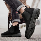 New Winter Boot Casual Shoes for Men Round Toe Slip-on Trendy All-match British