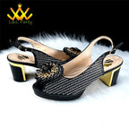 2025 Special New Arrivals Italian Women Shoes and Bag to Match in Green Color