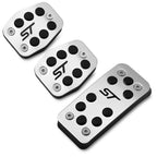 FORD Focus ST Alloy Brake Clutch Accelerator Pedal covers # MK2 & MK3 Black Logo