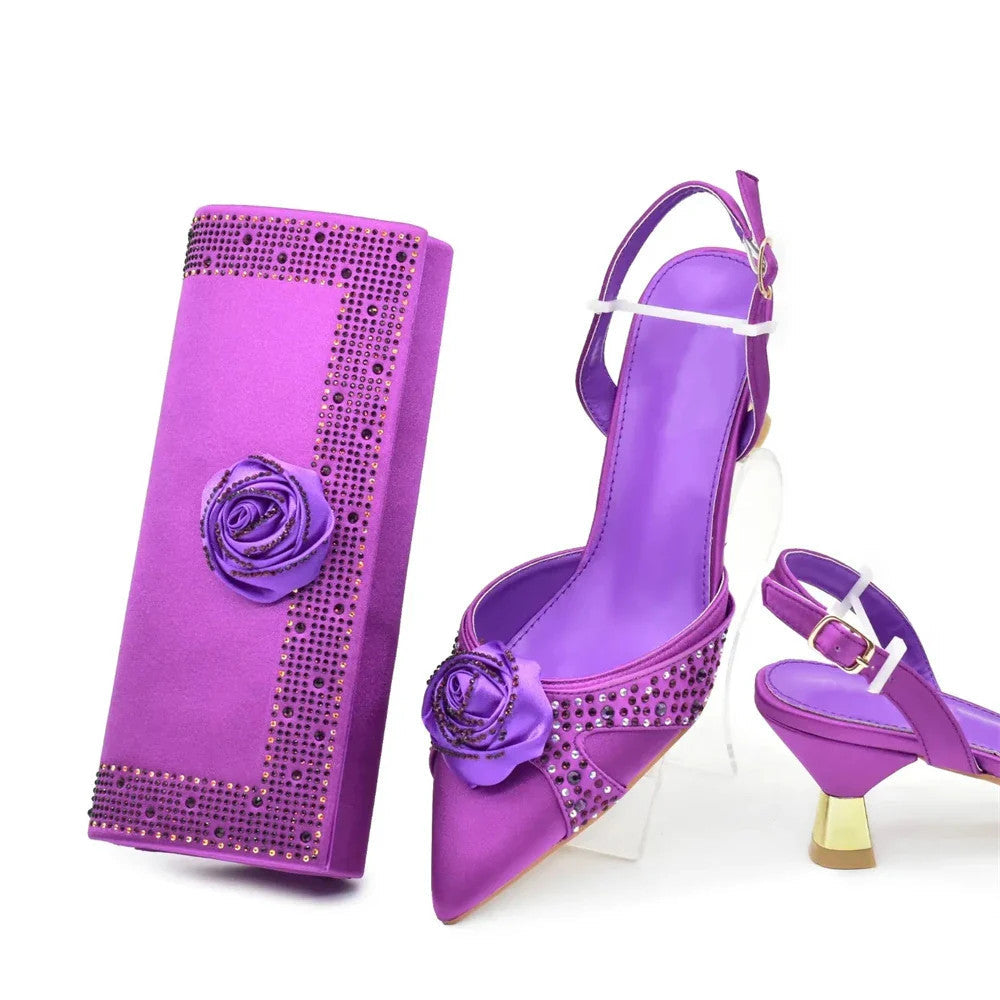 New Fashion Women Shoes and Bags To Match Set Nigeria Party Women's Pumps with