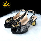 2025 Special New Arrivals Italian Women Shoes and Bag to Match in Green Color