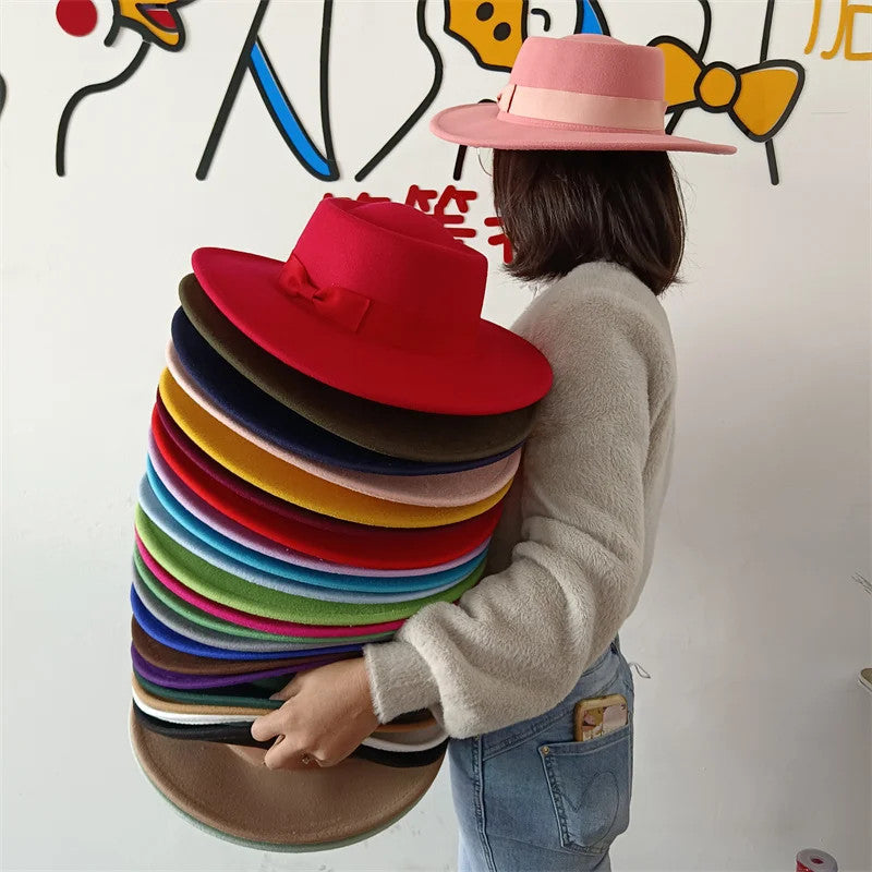Sombrero Raised Top Fedora Hat 2023 New European and American Fedora Hat Jazz