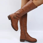 Women Knee High Platform Long Boots Pu Leather