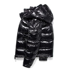 High Quality Outdoor Windproof Hooded Shiny Down Mens Jackets
