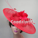 Royal Ascot Big Fascinator Hat Women Kentucky Derby Feather Large Hat