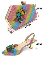 FASHION SHOE Sandals Women 2022 High Heels sexy Green Color Rhinestone Flowers