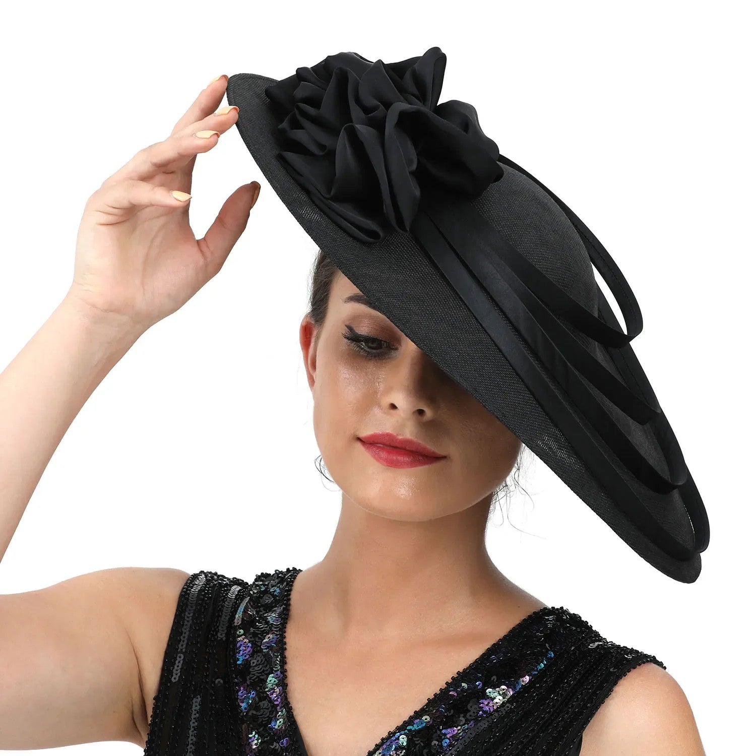 Fancy Christmas Sinamay Fascinator Perfect Wedding Hat Unique Derby Party Hat