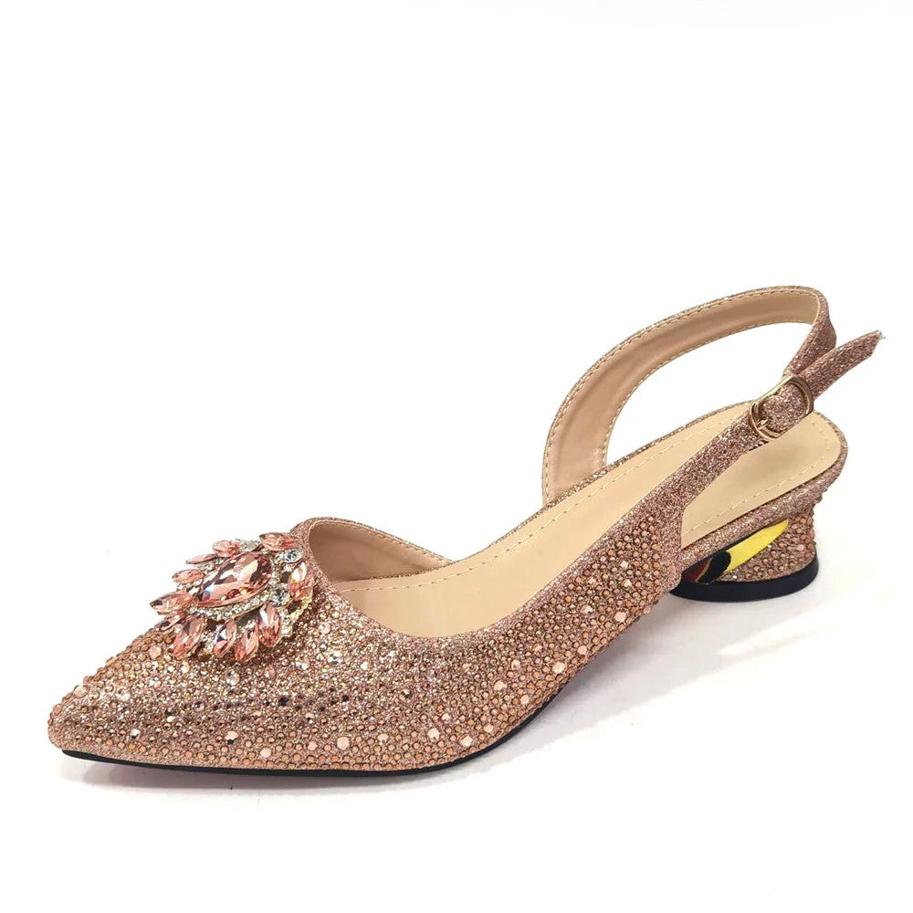 Italian Hollow Design Women's Shoes And Matching Bag