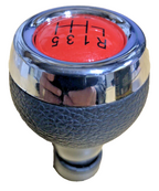 MINI 6 Speed Gear Shift Knob Soft Leather Red Shift Pattern R55 R56 R57 R58 R60