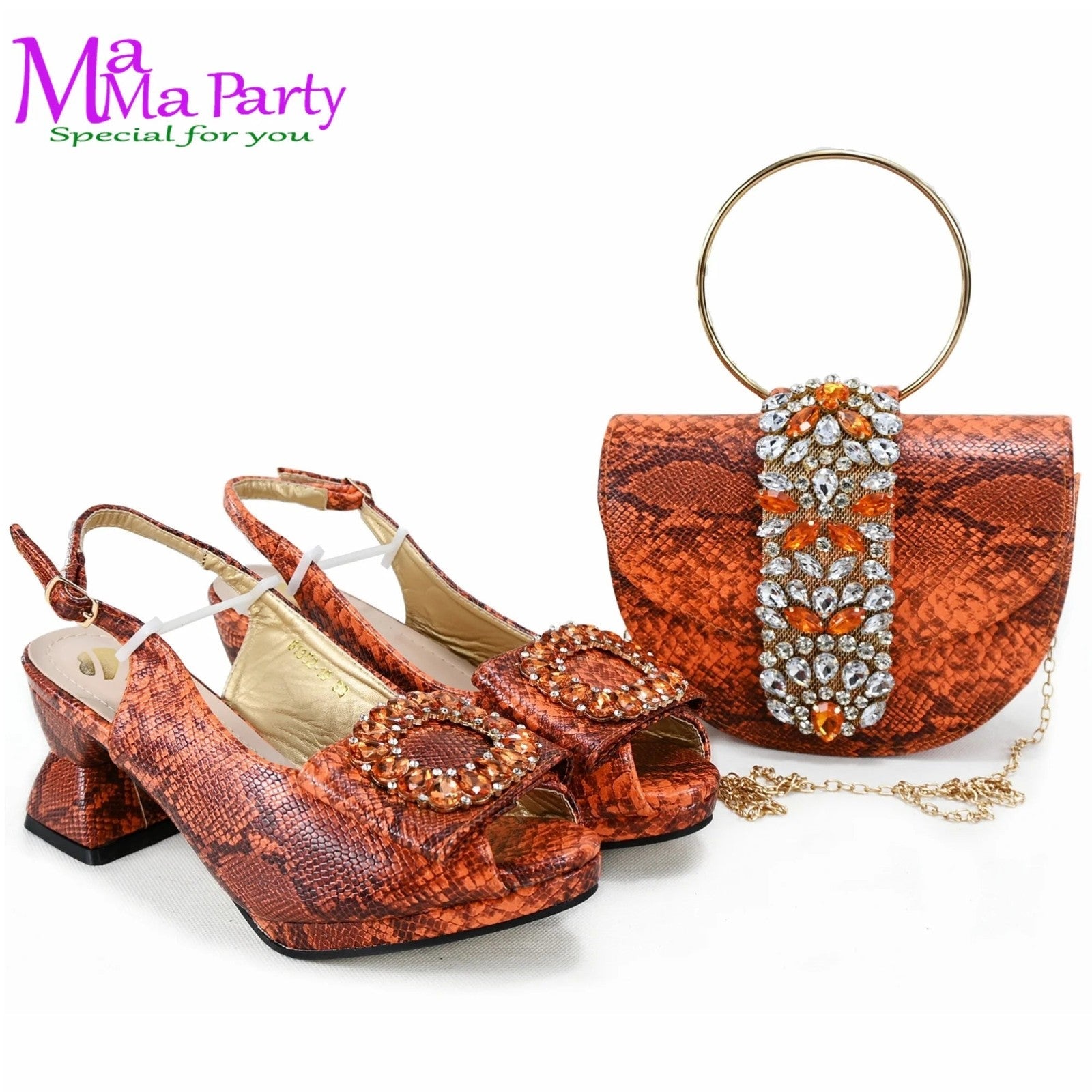 2025 Autumn New Design Specials Italian Women Shoes and Bag Set Comfortable Mid