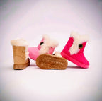 Kids Winter Warm Ankle Snow Boots Boys Girls Pull On Fur Lined Toddlers Shoes