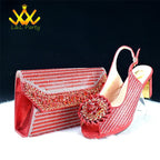 2025 Special New Arrivals Italian Women Shoes and Bag to Match in Green Color