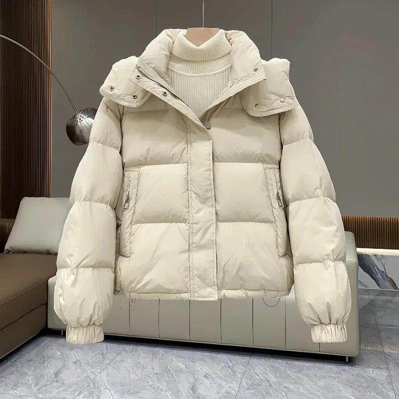 Winter Jacket Women Parkas 2024 New Short Hooded Cotton Padded Jacket Casual