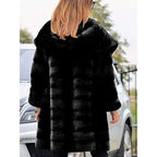 Women's Faux Fur Over Size Windbreaker Hooded Jackets