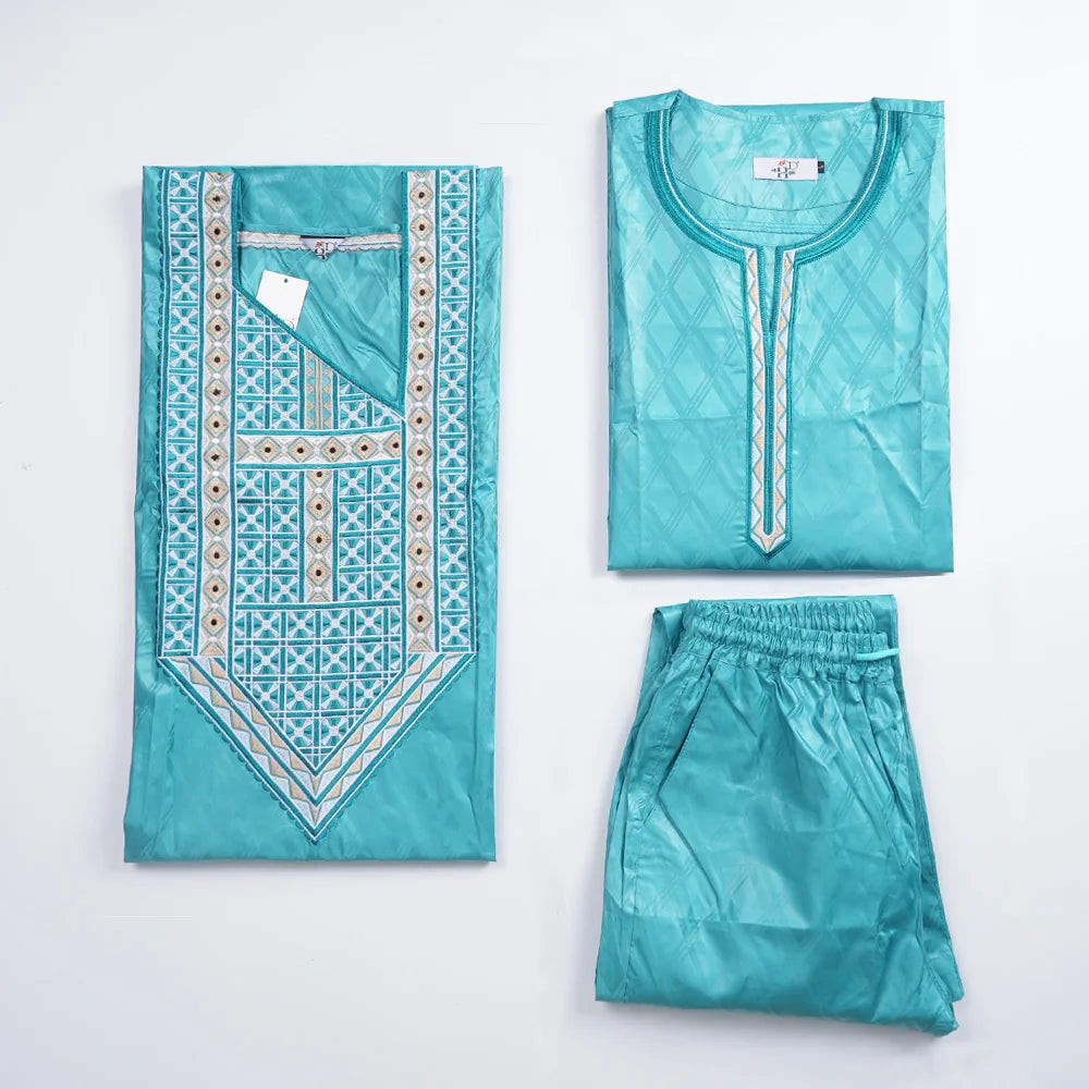 Elegant African Dresses for Women Traditional Bazin Embroidery Wedding Party