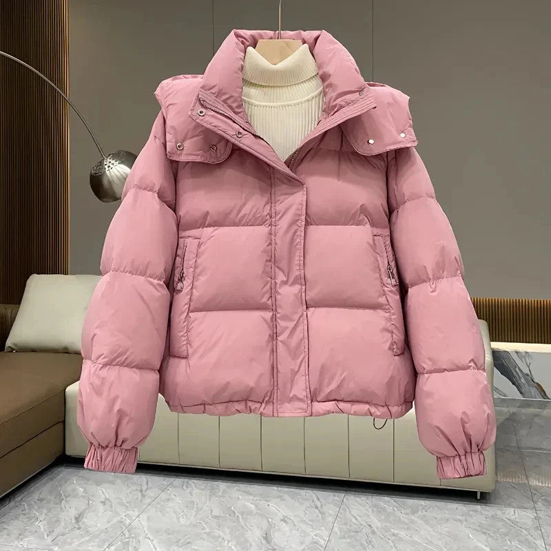 Winter Jacket Women Parkas 2024 New Short Hooded Cotton Padded Jacket Casual
