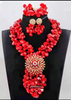 Fabulous African Beads Jewelry Set Latest Coral Beads Necklace Set Wholesale