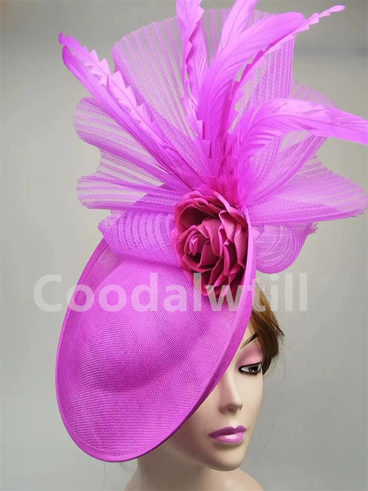 Elegant Flower Fascinator Pillbox Cap Wedding Women Fascinator Hat Headband