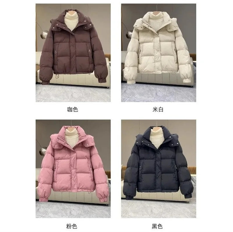 Winter Jacket Women Parkas 2024 New Short Hooded Cotton Padded Jacket Casual