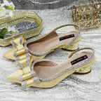 Women's Low Heels Shoes and Bags Italian Set