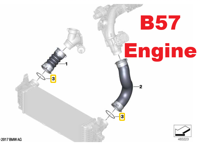 BMW Turbo Intercooler Hose Seal Ring 13718596850 For N47 N57 B47 B57 N55 Engines