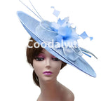 Royal Ascot Big Fascinator Hat Women Kentucky Derby Feather Large Hat