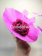 Big Flower Fascinators Hat Headpiece Women Kentucky Church Millinery Cap Ladies
